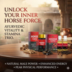 Kapilveda Horse Force Super Value Combo (1 Tablets Bottle + 2 Super Oils FREE) - Complete Men's Vitality & Massage Kit
