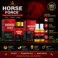 Kapilveda Horse Force Super Value Combo (1 Tablets Bottle + 2 Super Oils FREE) - Complete Men's Vitality & Massage Kit