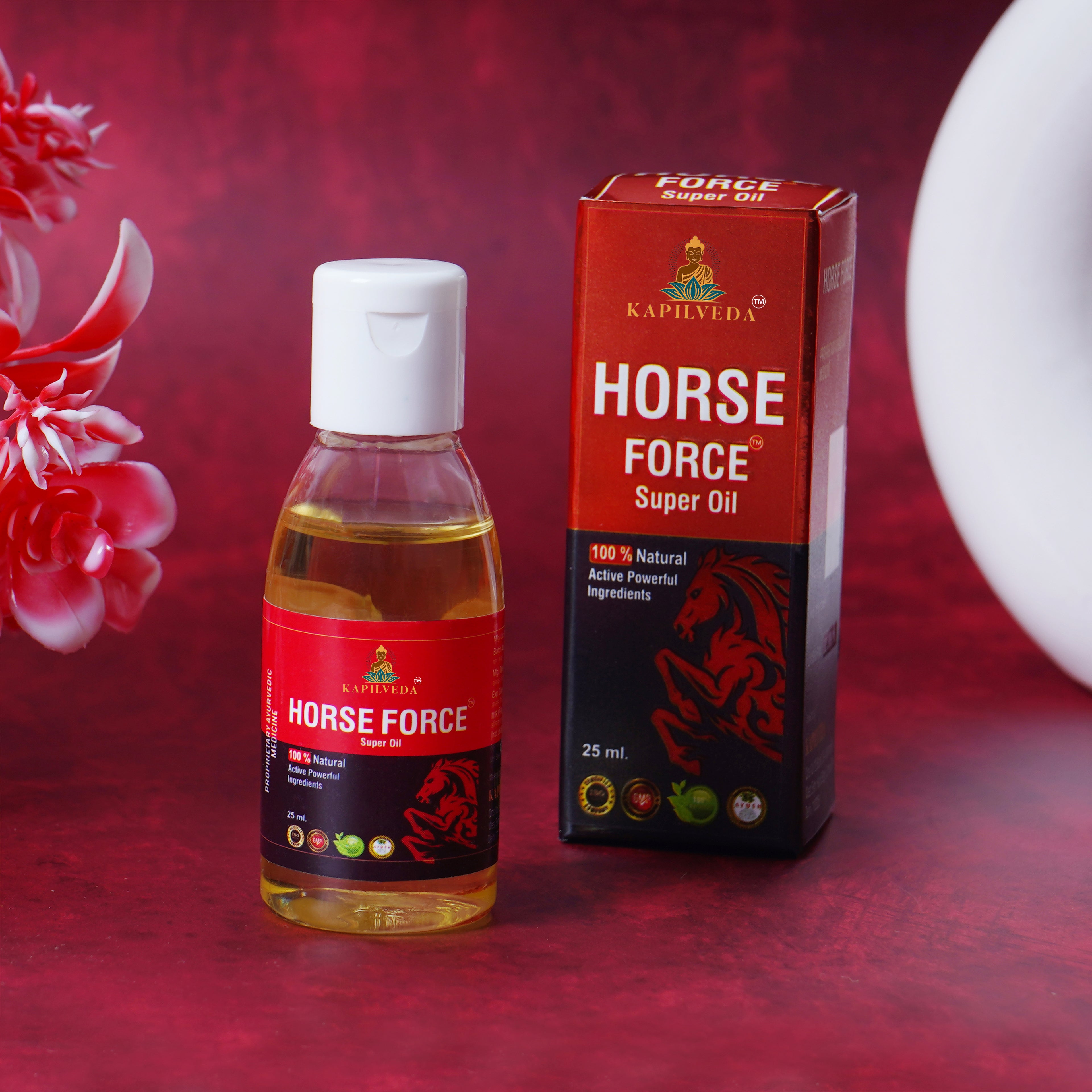 Kapilveda Horse Force Super Oil for Men (25 ml) - 100% Natural Massage Oil