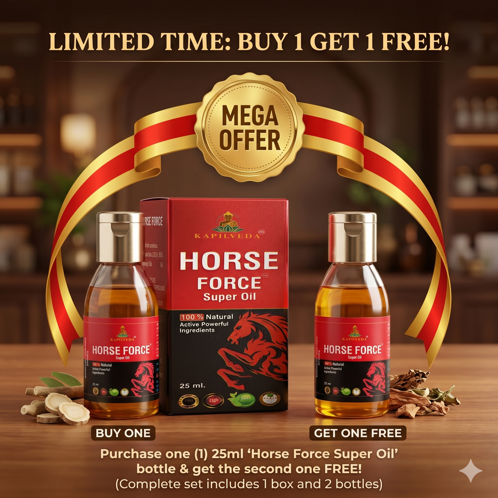 Kapilveda Horse Force Super Oil for Men (25ml - Pack of 2) - 100% Natural Ayurvedic Massage Oil Combo