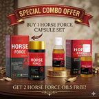 Kapilveda Horse Force Super Value Combo (1 Tablets Bottle + 2 Super Oils FREE) - Complete Men's Vitality & Massage Kit